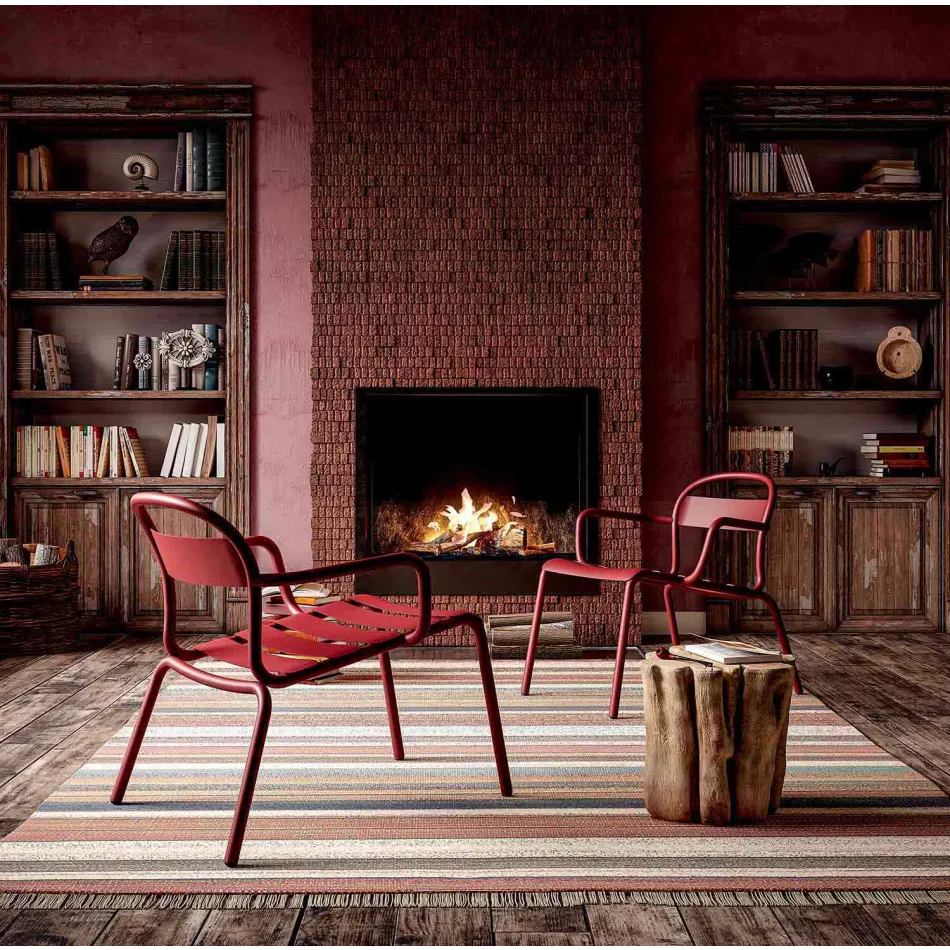 Cadeira empilhável de alumínio para exterior, fabricada na Itália, 2 peças - Shyla Viadurini