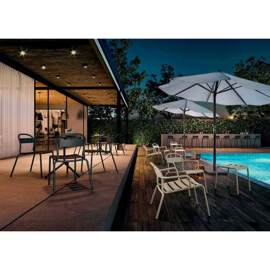 Cadeira empilhável de alumínio para exterior, fabricada na Itália, 2 peças - Shyla Viadurini