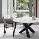 Cadeira Exterior Empilhável em Alumínio Pintado, Homemotion, 4 Peças - Vicki Viadurini