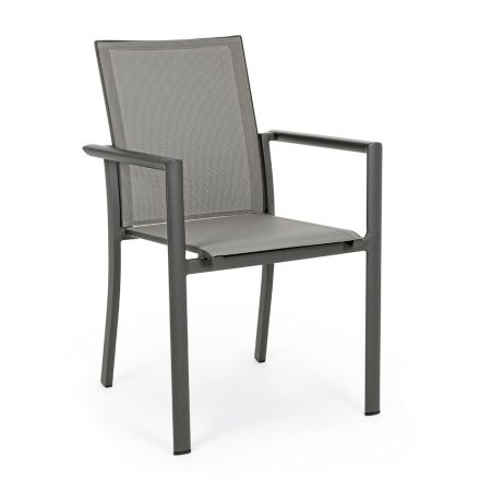 Cadeira Exterior Empilhável em Alumínio Pintado, Homemotion, 4 Peças - Vicki Viadurini