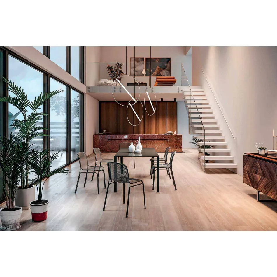 Cadeira empilhável de metal para exterior, fabricada na Itália, 4 peças - Prunella Viadurini