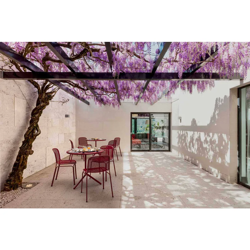 Cadeira empilhável de metal para exterior, fabricada na Itália, 4 peças - Prunella Viadurini