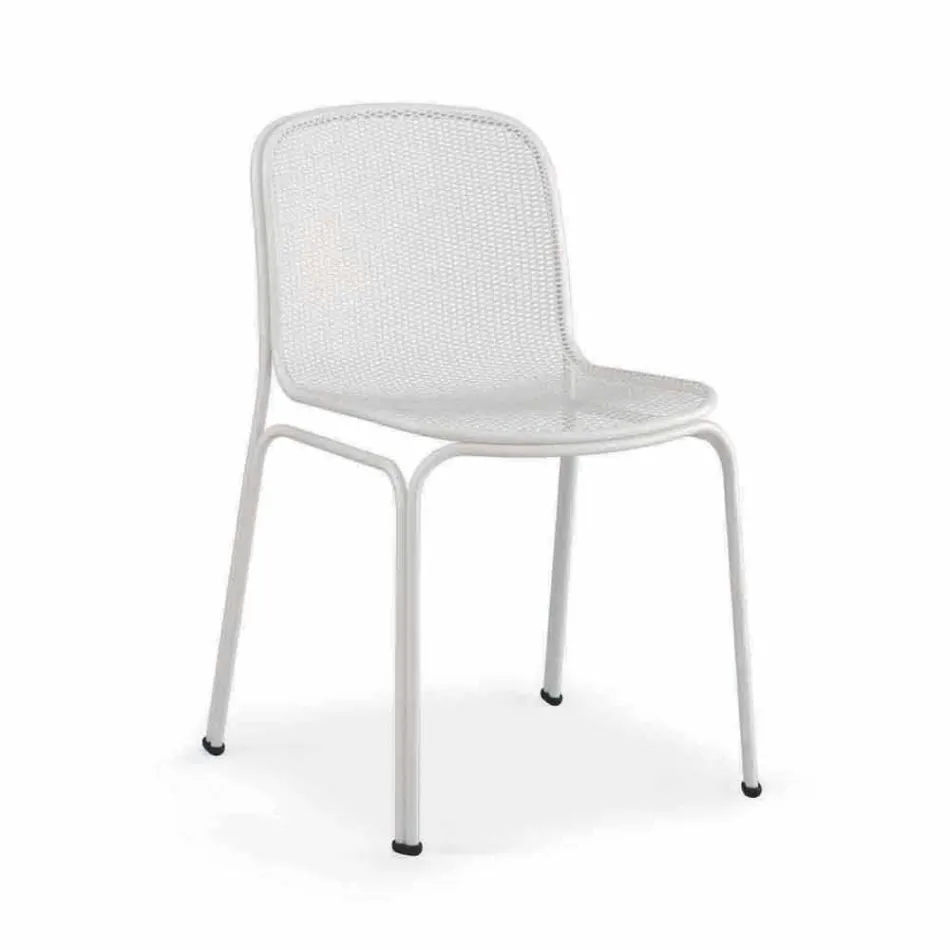 Cadeira empilhável de metal para exterior, fabricada na Itália, 4 peças - Prunella Viadurini