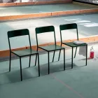 Cadeira empilhável de metal para exterior, fabricada na Itália, 4 peças - Xylia Viadurini