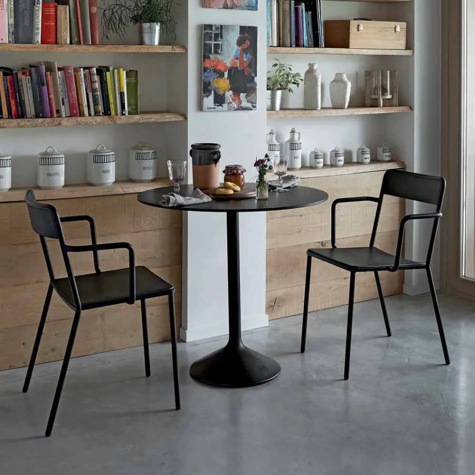 Cadeira empilhável de metal para exterior, fabricada na Itália, 4 peças - Xylia Viadurini