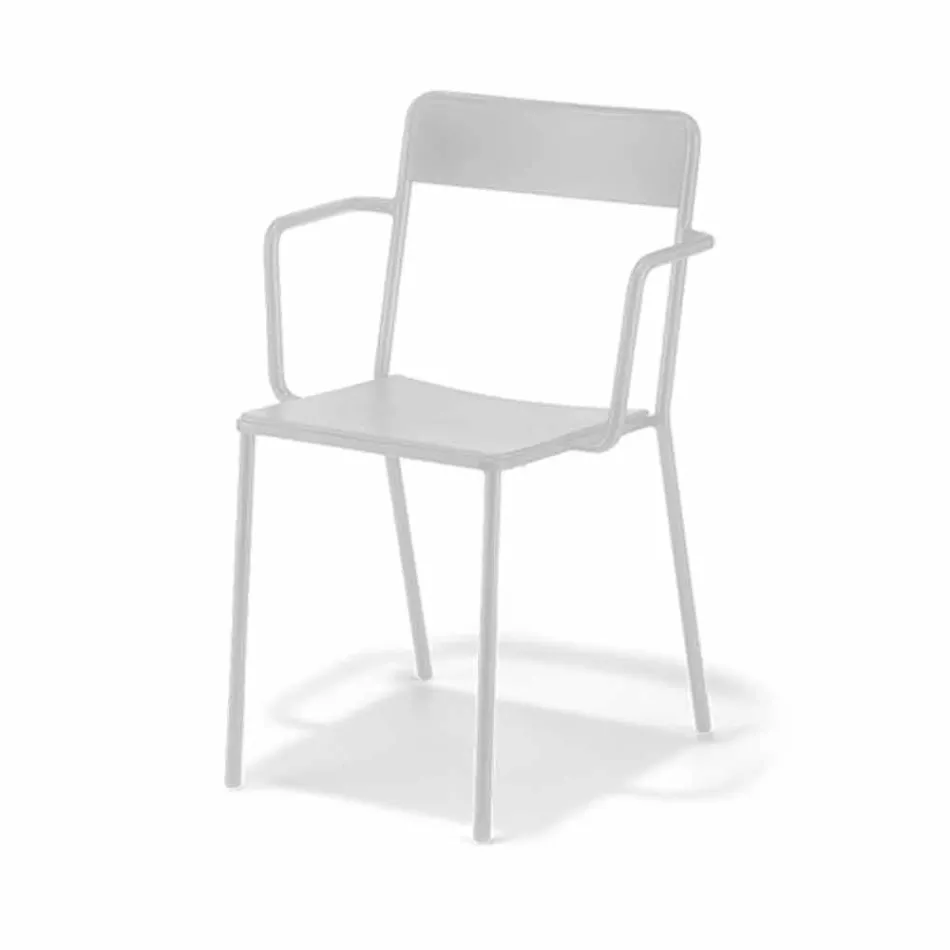 Cadeira empilhável de metal para exterior, fabricada na Itália, 4 peças - Xylia Viadurini