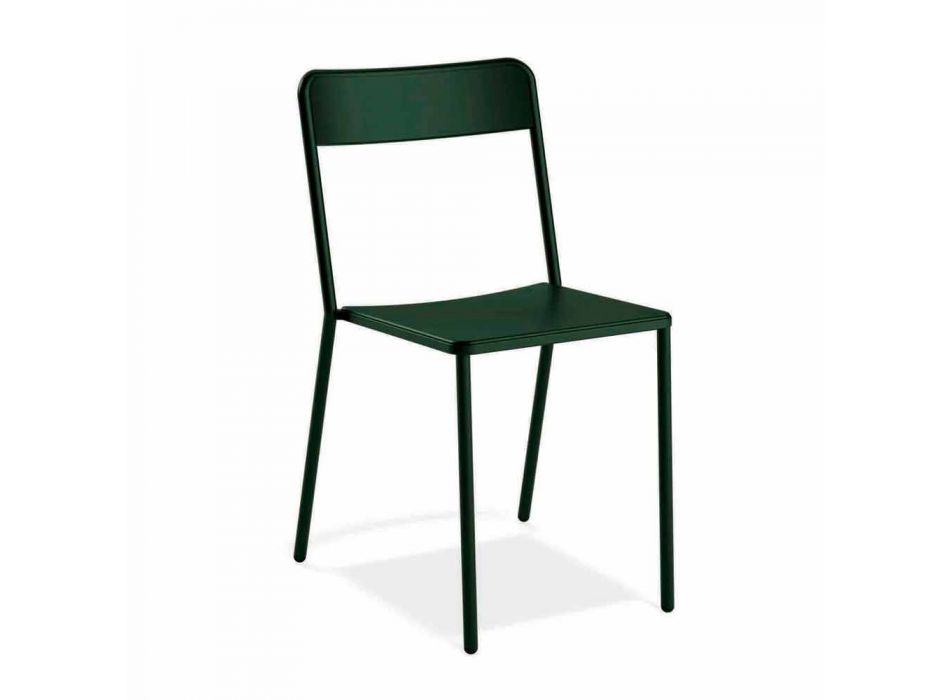 Cadeira empilhável de metal para exterior, fabricada na Itália, 4 peças - Xylia Viadurini