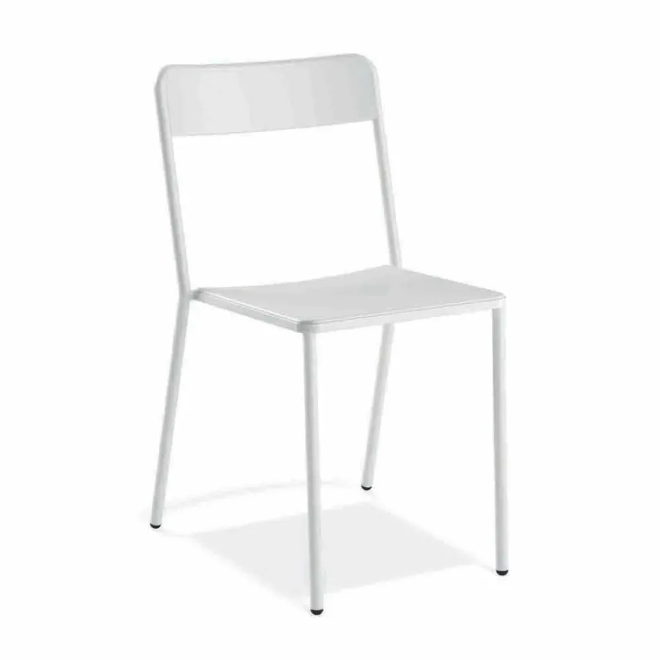 Cadeira empilhável de metal para exterior, fabricada na Itália, 4 peças - Xylia Viadurini