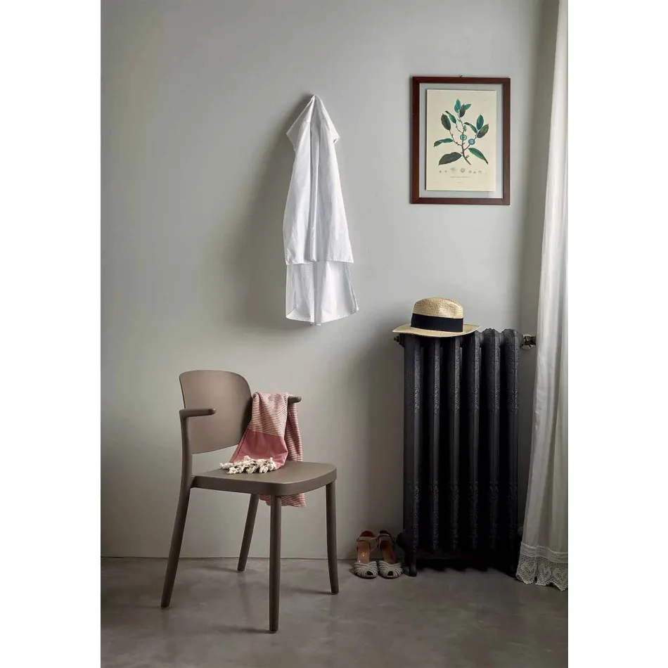 Cadeira empilhável para exterior em polipropileno fabricada na Itália, 4 peças - Bertina Viadurini