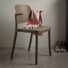 Cadeira empilhável para exterior em polipropileno fabricada na Itália, 4 peças - Bertina Viadurini