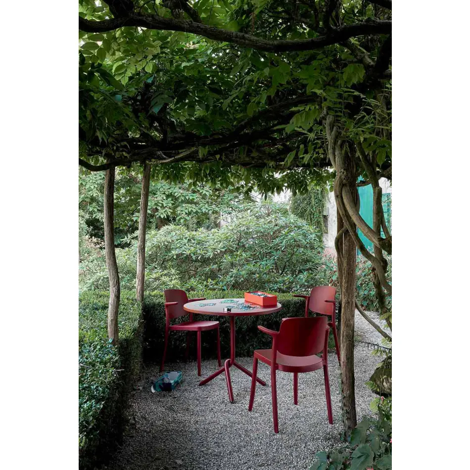 Cadeira empilhável para exterior em polipropileno fabricada na Itália, 4 peças - Bertina Viadurini