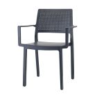 Cadeira empilhável ao ar livre em tecnopolímero feita na Itália 4 peças - redefinir Viadurini