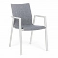 Cadeira empilhável ao ar livre em tecido e alumínio, 4 peças - Kyo