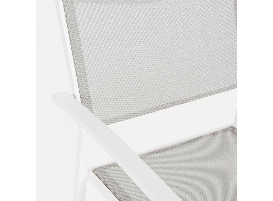 Cadeira de ar livre empilhável em Textilene Homemotion, 6 peças - Narcissa Viadurini