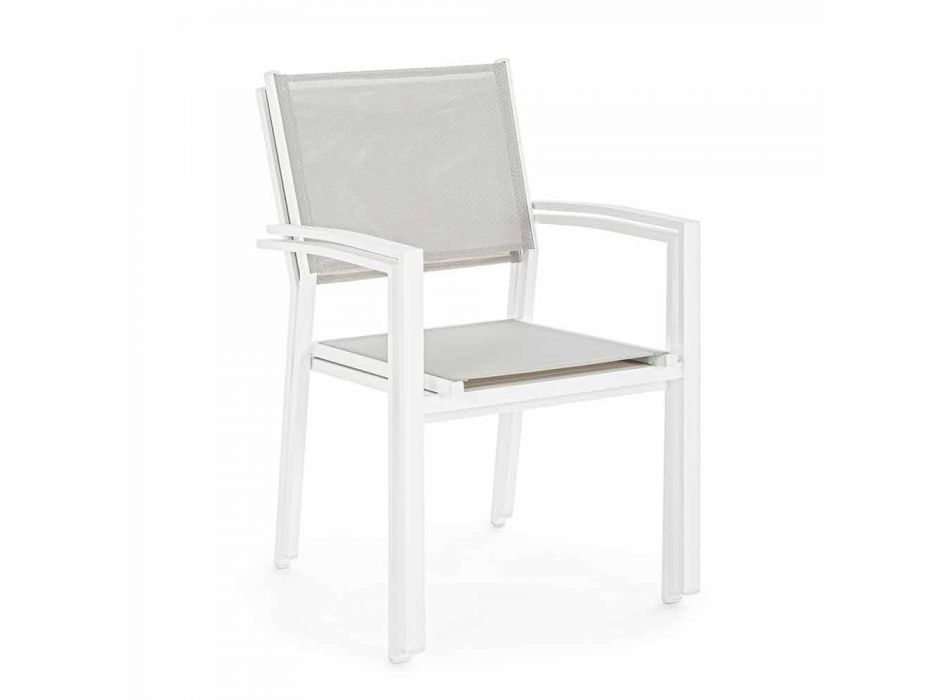 Cadeira de ar livre empilhável em Textilene Homemotion, 6 peças - Narcissa Viadurini
