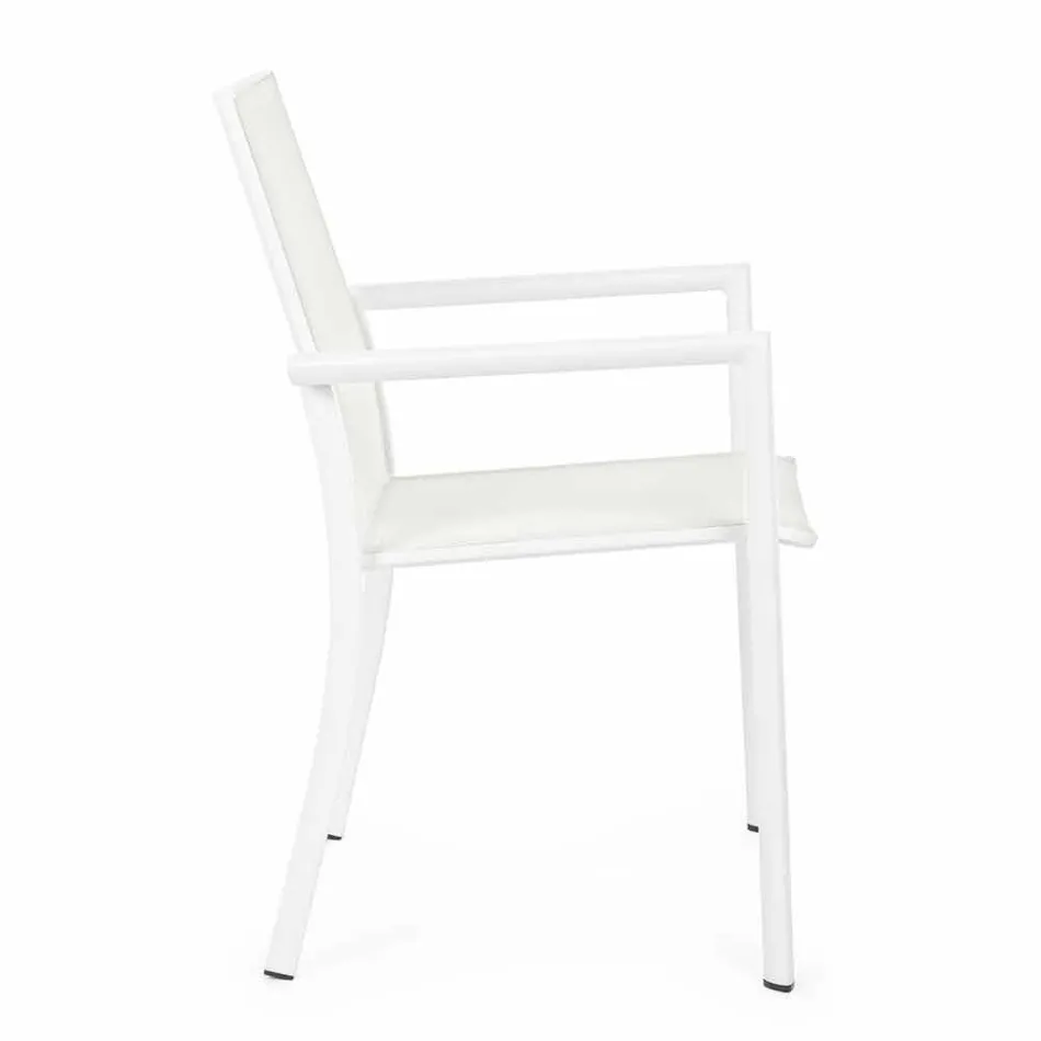 Cadeira de exteriores em alumínio com braços de Homemotion - Casper Design Viadurini