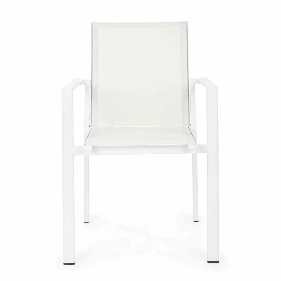 Cadeira de exteriores em alumínio com braços de Homemotion - Casper Design Viadurini