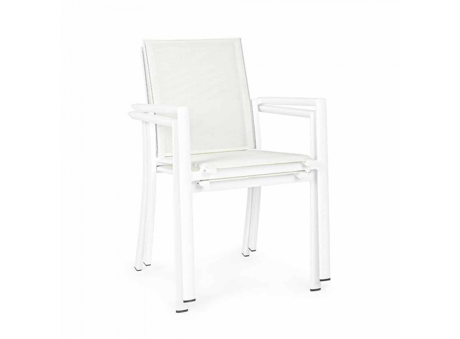 Cadeira de exteriores em alumínio com braços de Homemotion - Casper Design Viadurini