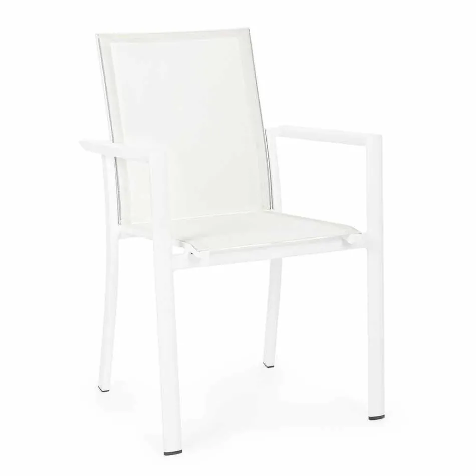 Cadeira de exteriores em alumínio com braços de Homemotion - Casper Design Viadurini