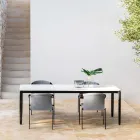 Cadeira Exterior de Alumínio com ou Sem Almofada, Alta Qualidade, 4 peças - Filomena Viadurini