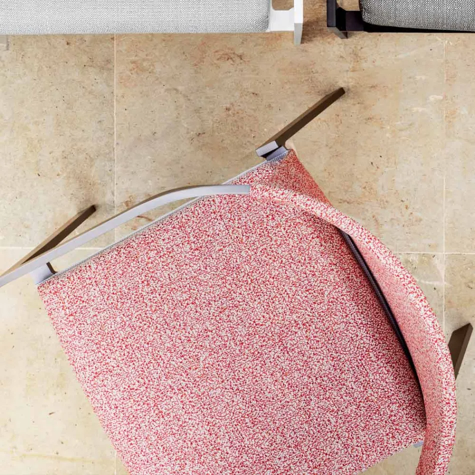 Cadeira Exterior de Alumínio com ou Sem Almofada, Alta Qualidade, 4 peças - Filomena Viadurini