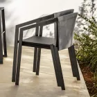 Cadeira Exterior de Alumínio com ou Sem Almofada, Alta Qualidade, 4 peças - Filomena Viadurini