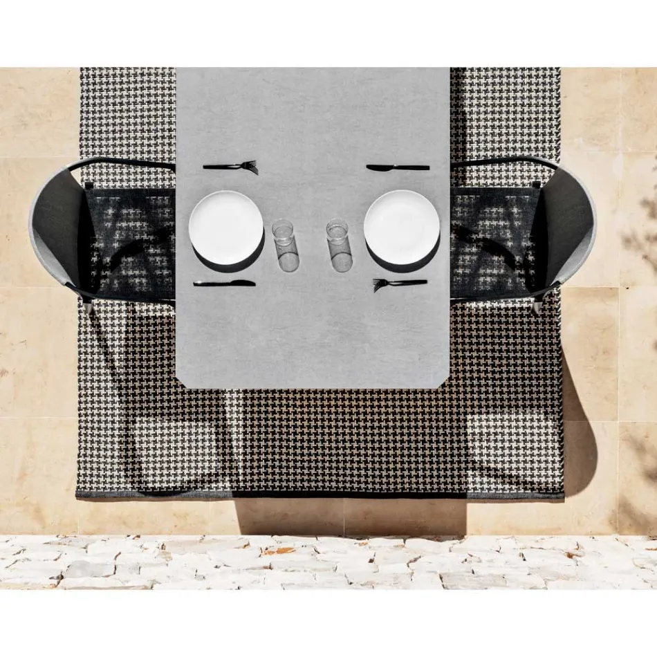 Cadeira Exterior de Alumínio com ou Sem Almofada, Alta Qualidade, 4 peças - Filomena Viadurini