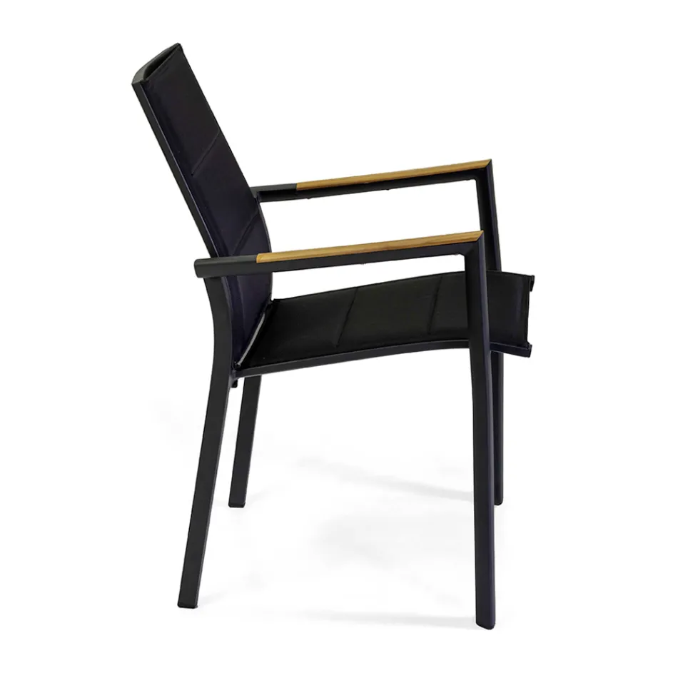 Cadeira de exterior em alumínio com Textilene de dupla camada - Excursion Viadurini