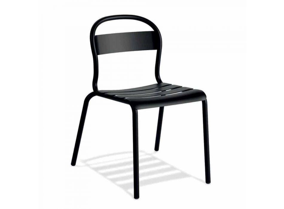 Cadeira empilhável de alumínio para exterior, fabricada na Itália, 4 peças - Ulyssa Viadurini