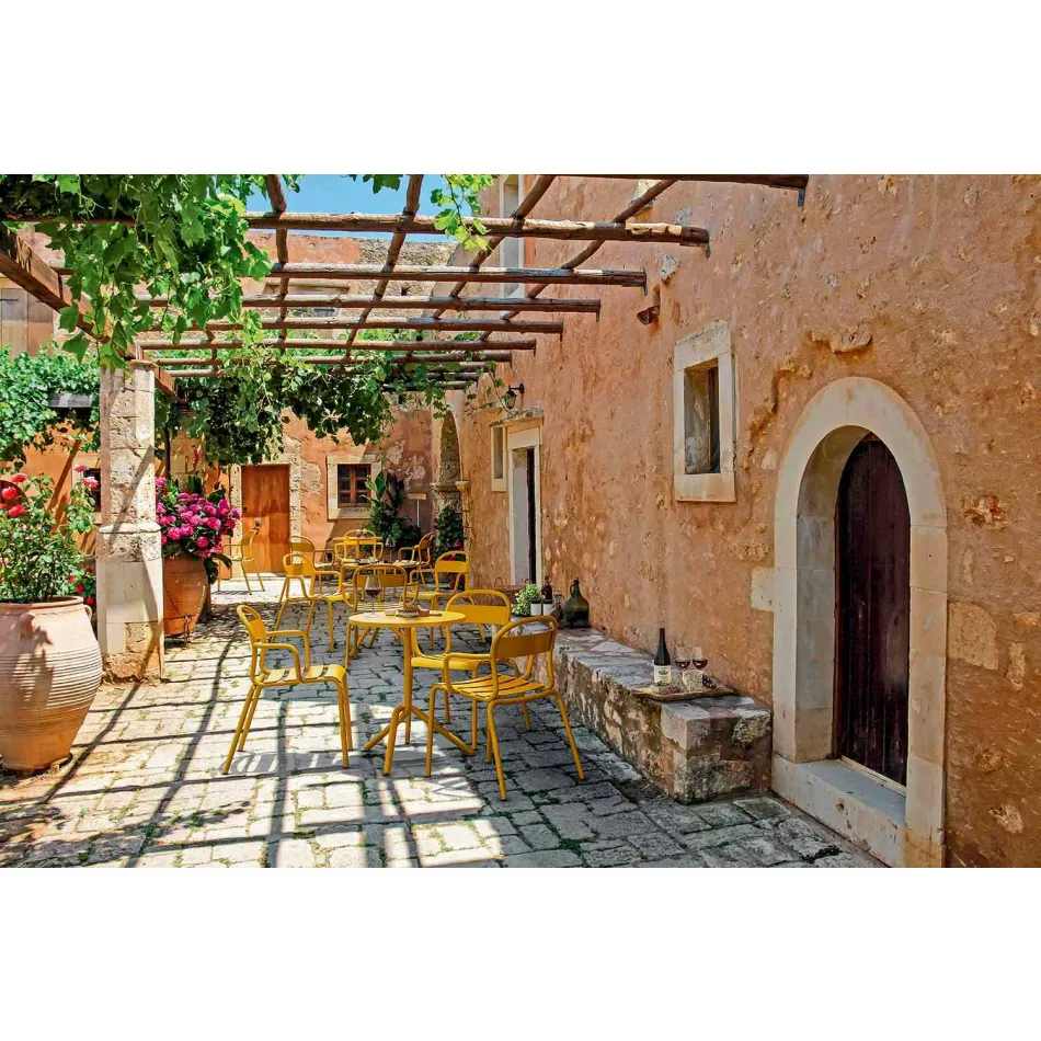 Cadeira empilhável de alumínio para exterior, fabricada na Itália, 4 peças - Ulyssa Viadurini