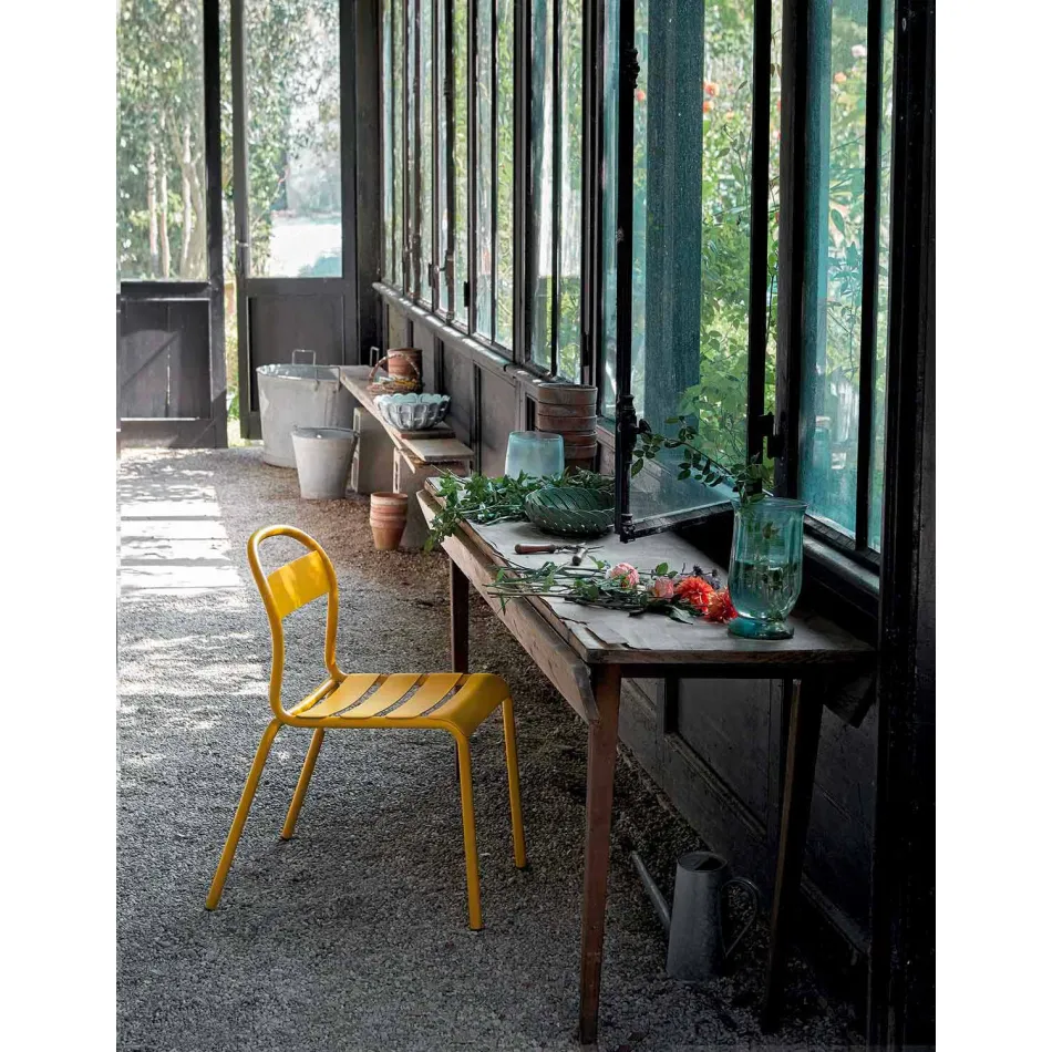 Cadeira empilhável de alumínio para exterior, fabricada na Itália, 4 peças - Ulyssa Viadurini