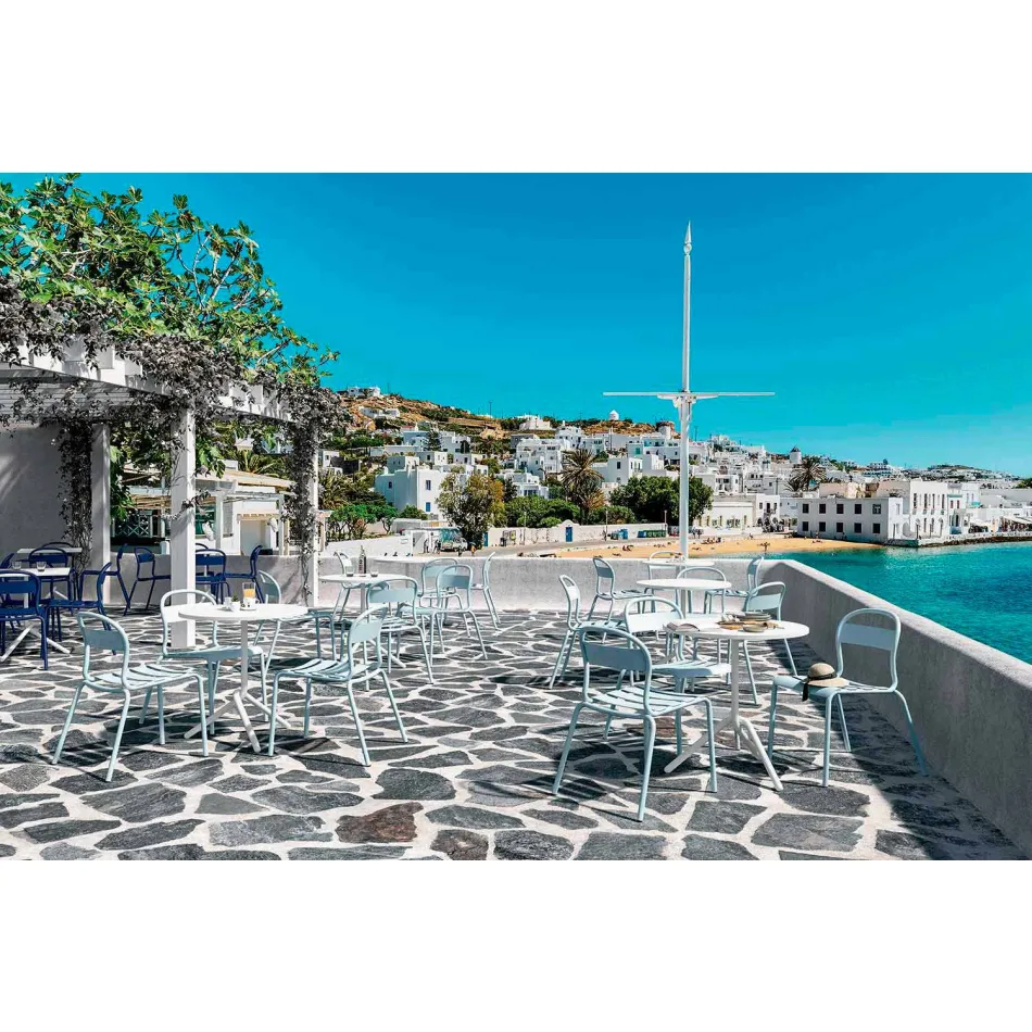 Cadeira empilhável de alumínio para exterior, fabricada na Itália, 4 peças - Ulyssa Viadurini