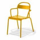Cadeira empilhável de alumínio para exterior, fabricada na Itália, 4 peças - Ulyssa Viadurini