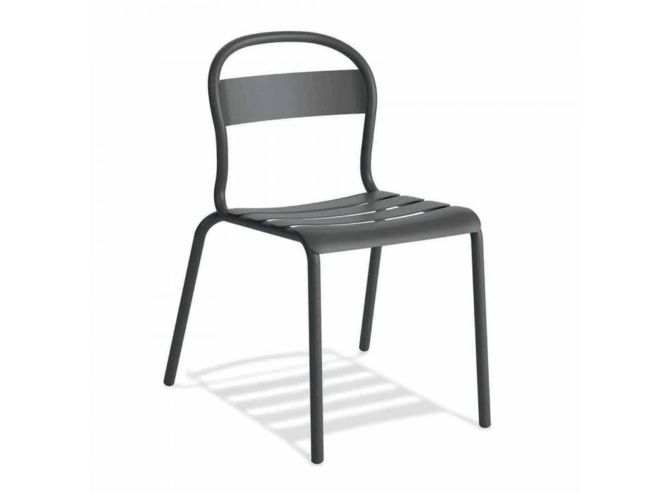 Cadeira empilhável de alumínio para exterior, fabricada na Itália, 4 peças - Ulyssa Viadurini