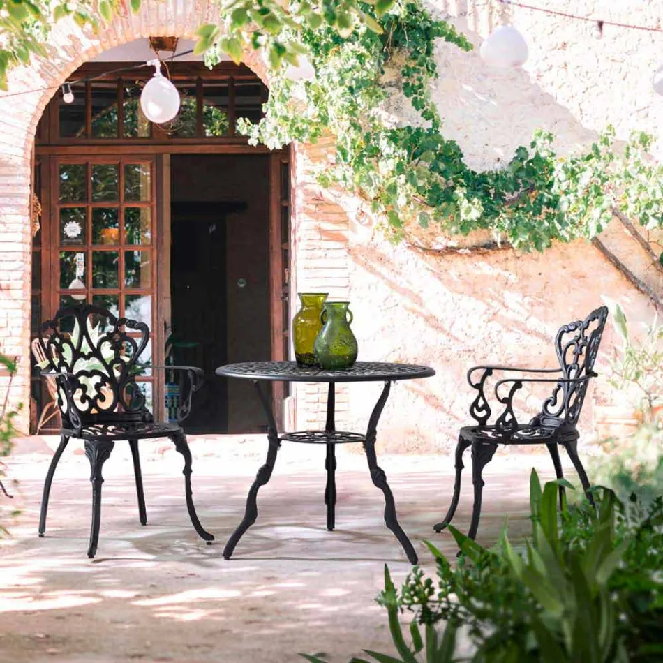 Cadeira Outdoor em Alumínio Pintado com Acabamento Mate, 2 Peças - Casiro Viadurini