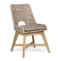 Cadeira Outdoor em Corda e Tecido com Base em Teca Homemotion 2 Peças - Lesya