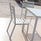 Cadeira ao ar livre em ferro pintado branco pérola Made in Italy 4 peças - Bernie Viadurini