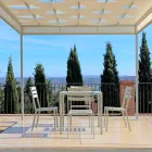 Cadeira ao ar livre em ferro pintado branco pérola Made in Italy 4 peças - Bernie Viadurini