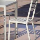 Cadeira ao ar livre em ferro pintado branco pérola Made in Italy 4 peças - Bernie Viadurini