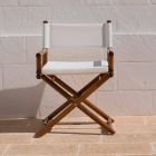Cadeira Outdoor em Madeira Natural ou Tecido Design Preto e Selável - Suzana Viadurini