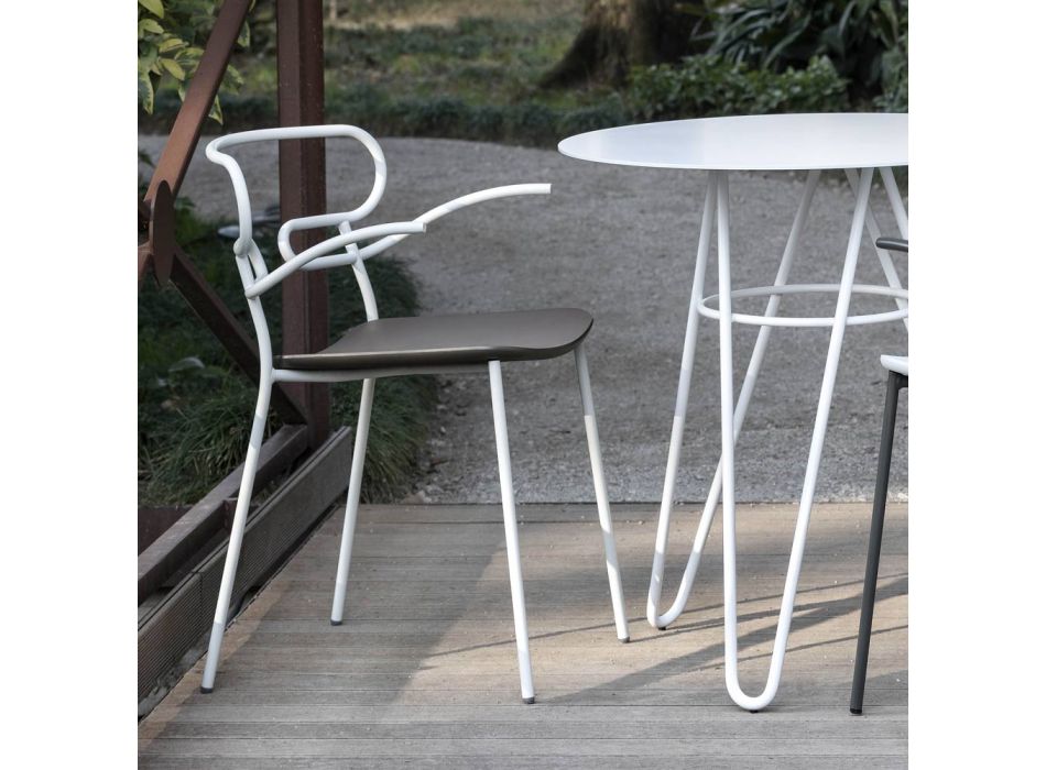 Cadeira Outdoor em Metal e Poliuretano Fabricado na Itália, 2 Peças - Trosa Viadurini