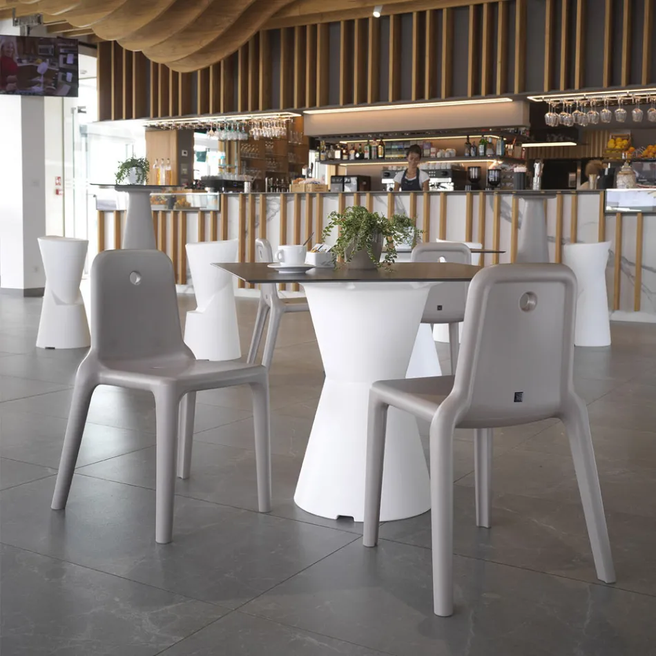 Cadeira Exterior em Polietileno 7 Cores Made in Italy 2 Peças - Ronnie Viadurini