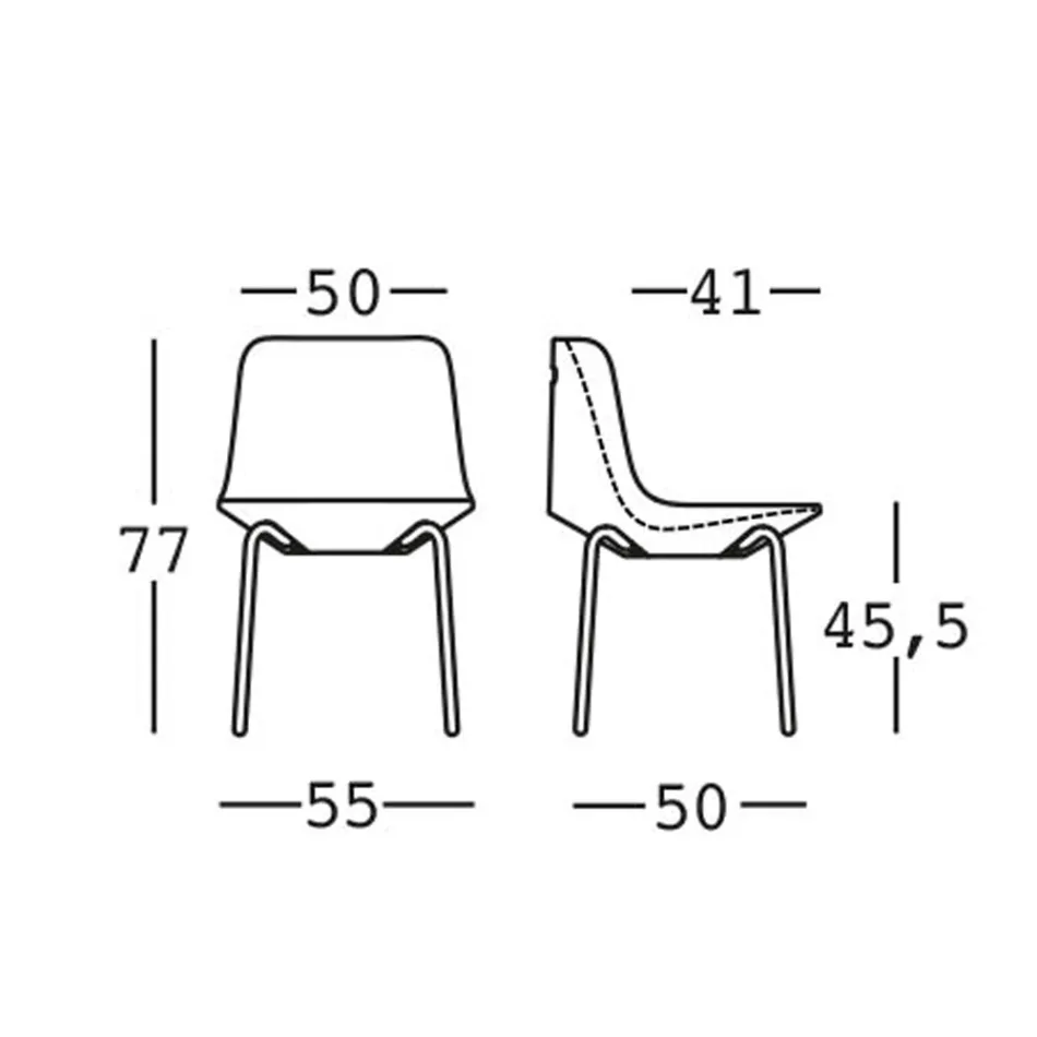 Cadeira Outdoor em Polietileno e Alumínio Made in Italy 2 Peças - Rizia Viadurini