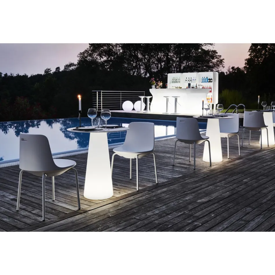 Cadeira Outdoor em Polietileno e Alumínio Made in Italy 2 Peças - Rizia Viadurini