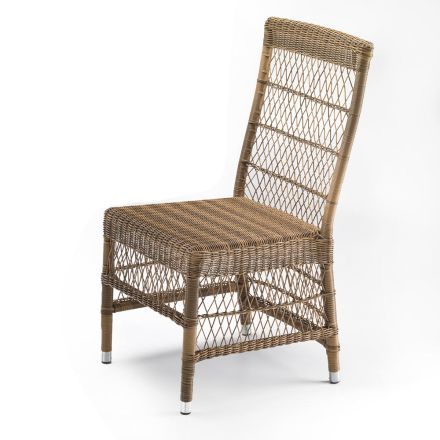Cadeira Outdoor em Polyrattan com Almofada Opcional - Gigi Viadurini