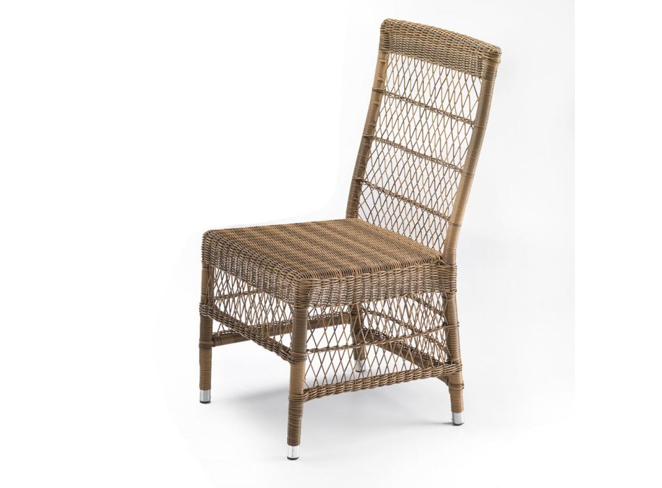 Cadeira Outdoor em Polyrattan com Almofada Opcional - Gigi Viadurini