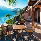 Cadeira dobrável ao ar livre em madeira de acácia, 2 peças - Grima Viadurini