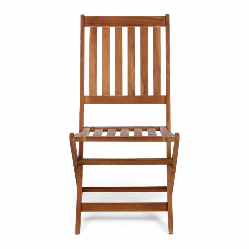 Cadeira dobrável ao ar livre em madeira de acácia, 2 peças - Grima Viadurini