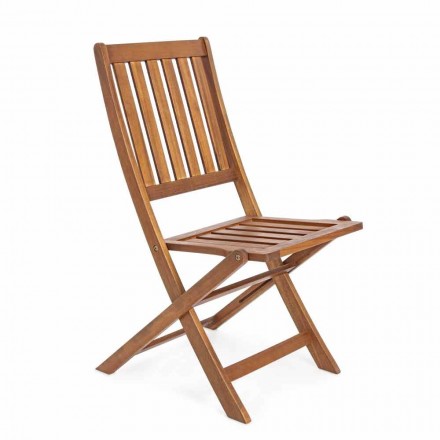 Cadeira dobrável ao ar livre em madeira de acácia, 2 peças - Grima Viadurini