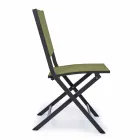 Cadeira dobrável ao ar livre em textilene e alumínio, 4 peças - azevinho Viadurini